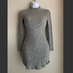 Fashion Nova Heather Grey Ribbed Mini Dress